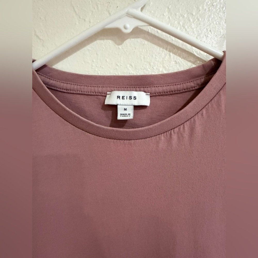 Reiss Mauve Men's Crew Neck Soft Cotton T-Shirt Size M - Picture 5 of 7